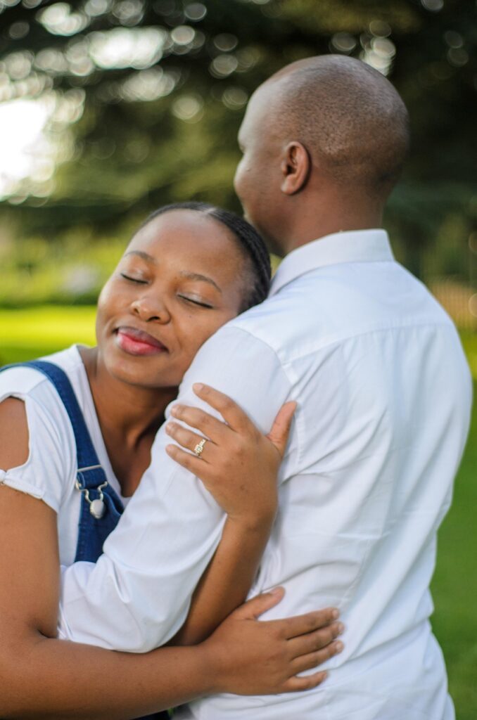 couple, park, romance, relationship, sunset, portrait, poc couple, nature, bipoc couple, black couple